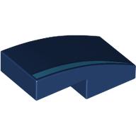 Slope Curved 2 x 1 No Studs [1/2 Bow] with Dark Azure Stripe print (11477pr0050)