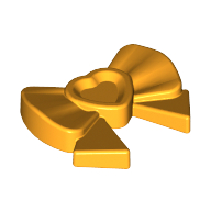 Headwear Accessory Bow with Heart, Long Ribbon and Pin (11618)