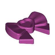 Headwear Accessory Bow with Heart, Long Ribbon and Pin (11618)