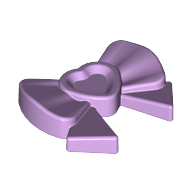 Headwear Accessory Bow with Heart, Long Ribbon and Pin (11618)