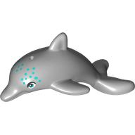 Animal, Dolphin, Jumping with Bottom Axle Holder with Dark Turquoise Eyes, Spots print (13392pr0005)