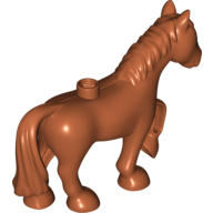 Duplo Animal Horse with one Stud and Raised Hoof with White Blaze Print (1376pr0001)