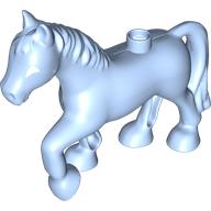 Duplo Animal Horse with one Stud and Raised Hoof with White Eyes print (1376pr0010)