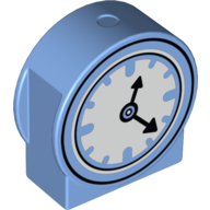 Duplo Brick 1 x 3 x 2 Round Top, Cut Away Sides with Clock Print (14222pr0016)