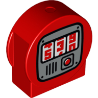 Duplo Brick 1 x 3 x 2 Round, Cut Away Sides with Fuel Pump Print (14222pr9998)