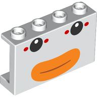 Panel 1 x 4 x 2 with Duck Face, Black Eyes, Orange Beak, red Dots print (14718pr0015)