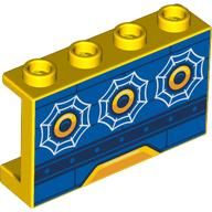 Panel 1 x 4 x 2 with Blue Boat Side, Yellow Port Holes, White Webbings print (14718pr0017)
