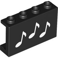Panel 1 x 4 x 2 with White Music Notes print (14718pr9992)