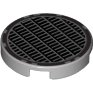 Tile Round 2 x 2 with Bottom Stud Holder with Fine Mesh Grille Print (14769pr0004)