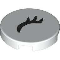 Tile Round 2 x 2 with Black Closed Eye, Eyelashes, Left print (14769pr0025)