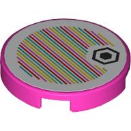 Tile Round 2 x 2 with Hexagon, Barcode print (Sticker) (14769pr0161)