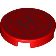 Tile Round 2 x 2 with Seal, 'H' print (14769pr0168)