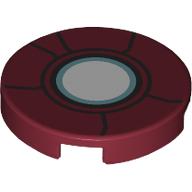 Tile Round 2 x 2 with White/Medium Blue Repulsor print (14769pr0173)
