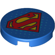 Tile Round 2 x 2 with Bottom Stud Holder with Superman Print (14769pr1061)