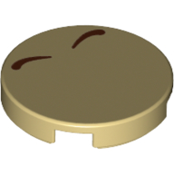 Tile Round 2 x 2 with Bottom Stud Holder with Two Reddish Brown Lines (Bowser Nostrils) Print (14769pr1168)