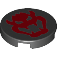 Tile Round 2 x 2 with Red Bowser Skull print (14769pr1220)