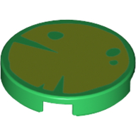 Tile Round 2 x 2 with Leaf / Water Lily print (14769pr1222)