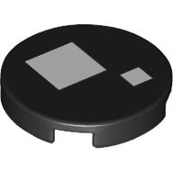 Tile Round 2 x 2 with White Squares (Brickheadz Eye) print (14769pr1251)