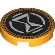 Tile Round 2 x 2 with White Hourglass on Black Background print (14769pr1266)