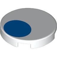 Tile Round 2 x 2 with Blue Circle/Eye print (14769pr1269)