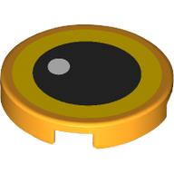 Tile Round 2 x 2 with Yellow Eye, Black Pupil print (14769pr1301)