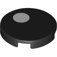 Tile Round 2 x 2 with White Circle/Dot print (14769pr1320)