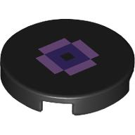 Tile Round 2 x 2 with Pixelated Lavender/Dark Purple Eye print (14769pr9959)