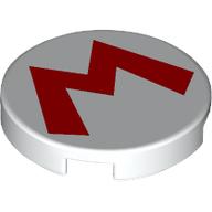 Tile Round 2 x 2 with Red 'M' print (14769pr9964)