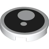 Tile Round 2 x 2 with Black Circle, White Circles / Eye print (14769pr9967)
