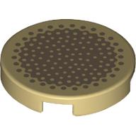 Tile Round 2 x 2 with Tan Dots on Dark Tan Background print (14769pr9971)