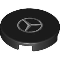 Tile Round 2 x 2 with Silver Mercedes Logo print (14769pr9978)