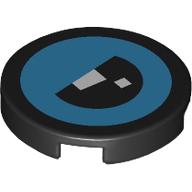 Tile Round 2 x 2 with Dark Azure Brickheadz Eye, Black Pupil print (14769pr9981)