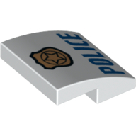 Slope Curved 2 x 2 x 2/3 with Badge and Blue 'POLICE' Text print (15068pr0007)
