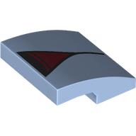 Slope Curved 2 x 2 x 2/3 with Black Rectangle, Line print (15068pr0026)