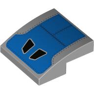 Slope Curved 2 x 2 x 2/3 with Blue Shape, Ribbits, Black Air Intakes print (15068pr0065)