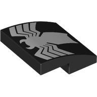 Slope Curved 2 x 2 x 2/3 with White Spider (Venom Logo) Print (15068pr0086)