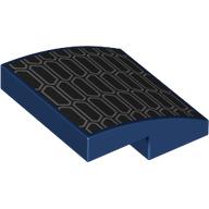 Slope Curved 2 x 2 x 2/3 with Black/Silver Grill print (15068pr0087)