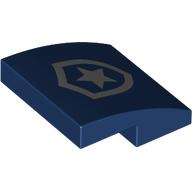 Slope Curved 2 x 2 x 2/3 with Silver Police Badge print (15068pr0098)