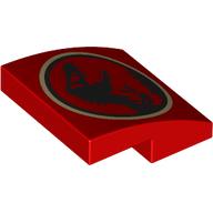 Slope Curved 2 x 2 x 2/3 with Jurassic Park Logo print (15068pr0101)