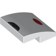 Slope Curved 2 x 2 x 2/3 with Black Air Vent, Red Bugatti Badge print (15068pr0110)