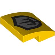 Slope Curved 2 x 2 x 2/3 with Shield, Trident on Silver Background print (15068pr0116)