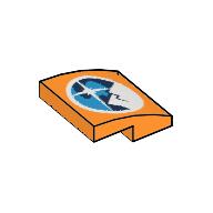Slope Curved 2 x 2 x 2/3 with Dark Blue, Dark Azure & White Arctic Logo Print (15068pr0140)