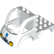 Duplo Car Body Truck 4 x 4 Flatbed with 2 Top Studs, Grille and Headlights, EMT Star of Life Print (15453pr0001)