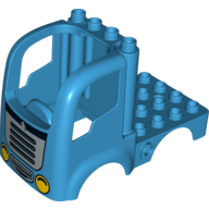 Duplo Car Body Truck 4 x 4 Flatbed with 4 Top Studs - Grille and Headlights Print (15454pr0001)