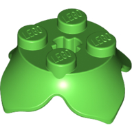 Plant, Leaves, Round 2 x 2 x 2/3 with + Axle Hole and 4 Leaf Extensions (15469)