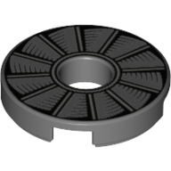 Tile Round 2 x 2 with Hole with Turbine print (15535pr0001)