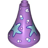 Duplo Building Roof Spire 3 x 3 x 3 with Azure Starfish, Bubbles print (16375pr0002)