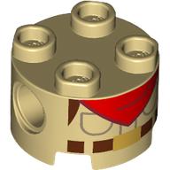 Brick Round 2 x 2, Pin Holes with Scouting Uniform, Reddish Brown Belt, Red Handkerchief print (17485pr0019)