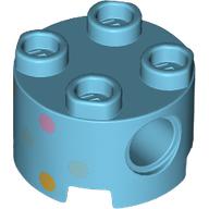 Brick Round 2 x 2, Pin Holes with Multi-Colored Dots print (17485pr0020)