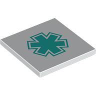 Tile 4 x 4 with Dark Turquoise Star of Life print (1751pr0005)